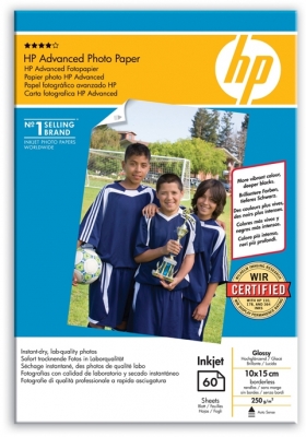 Hartie foto HP Advanced Glossy 10 x 15 cm 250 g/mp 60 coli/top